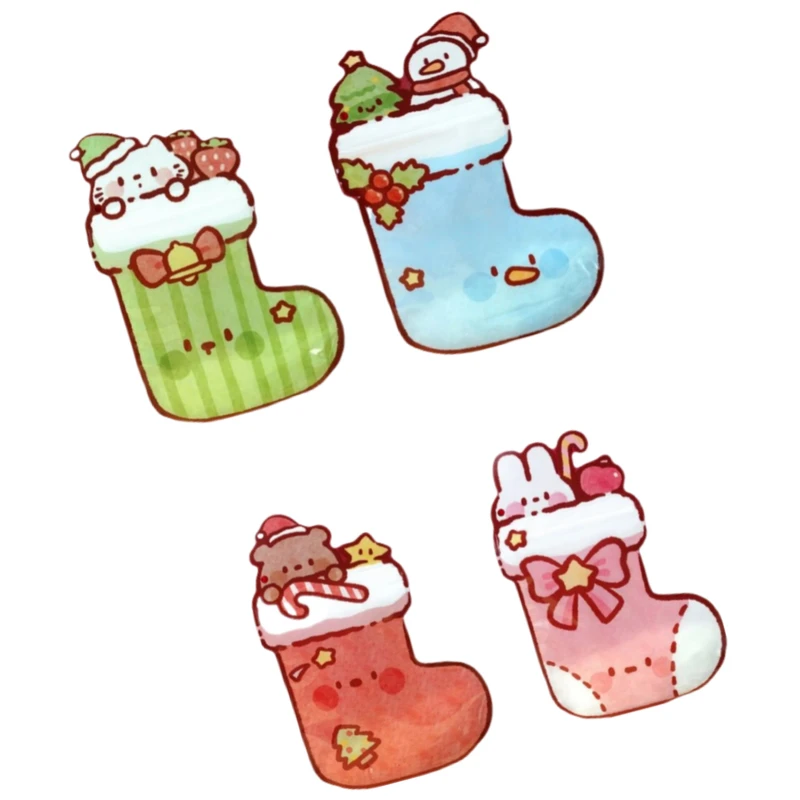 پاکت زیپ دار مدل جوراب کریسمس آدم برفی و دوستان بسته 4 عددی