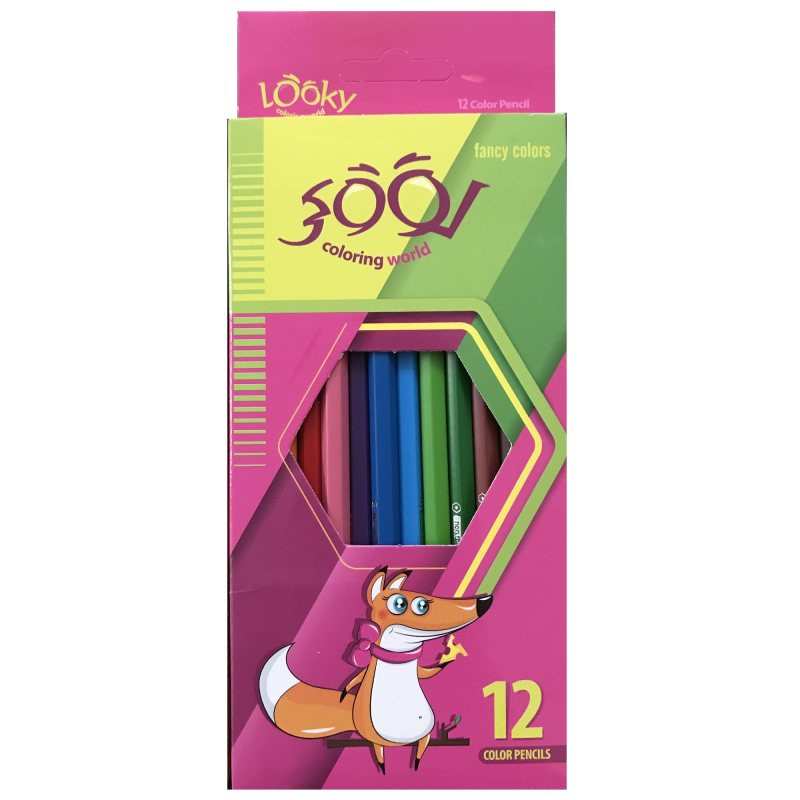 مداد رنگی 12 رنگ لوکی  مدل روباه