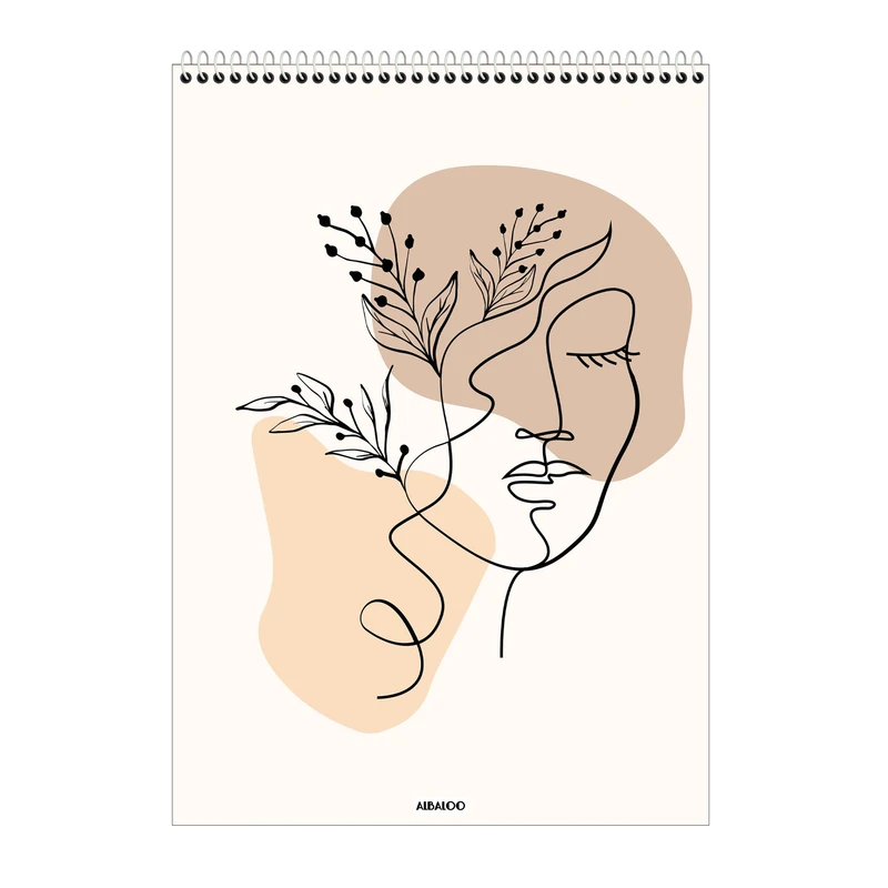 دفتر شطرنجی 100 برگ آلبالو طرح بوهو لاین آرت کد 5010