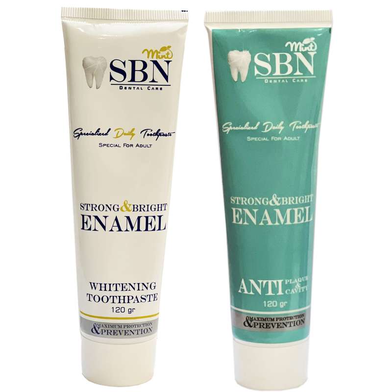 خمیر دندان اس بی ان مدل WHITENING-ANTIPLAQUE وزن 120 گرم مجموعه 2 عددی خمیر دندان اس بی ان مدل WHITENING-ANTIPLAQUE وزن 120 گرم مجموعه 2 عددی
