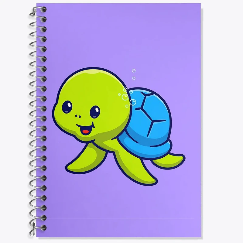 دفتر لغت 50 برگ خندالو مدل حیوانات بامزه لاکپشت کد 29692