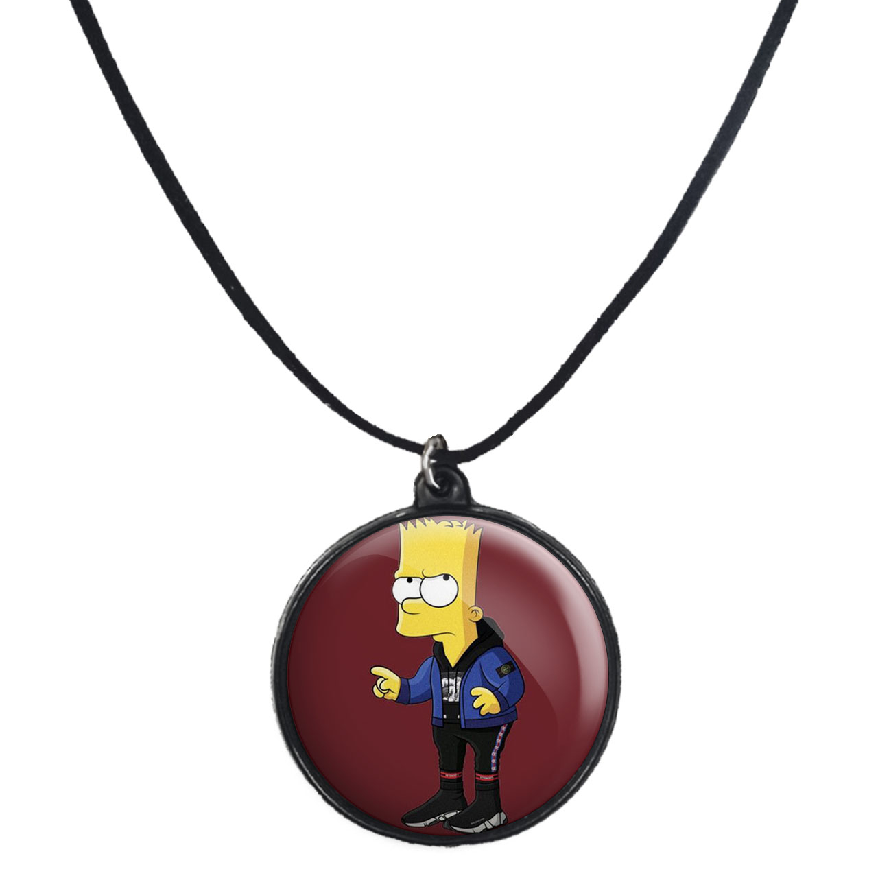 گردنبند پرمانه طرح سیمپسون ها کد pmb.21290 مدل دو طرفه
