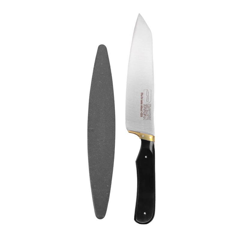 چاقو سرآشپز ثمین دست زنجان مدل SDZ722-028 به همراه چاقو تیزکن