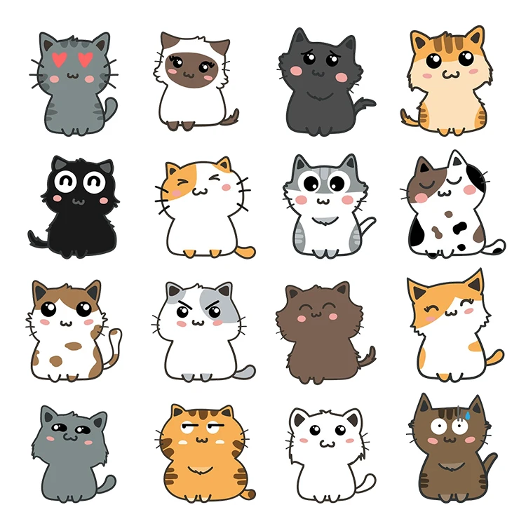 استیکر پارچه و لباس پاد آفرین مدل کارتونی گربه کد S1791