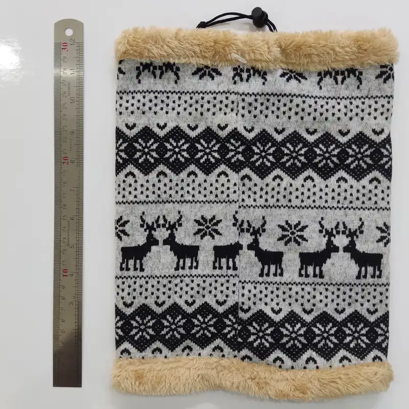 دستمال سر و گردن مدل اسکارف تو خز طرح بافت