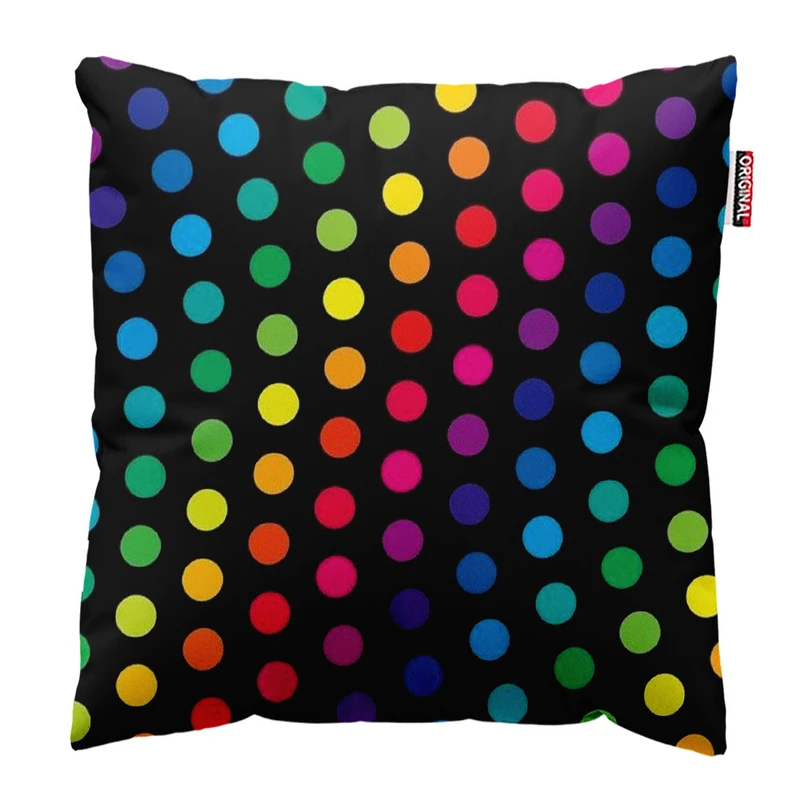 کوسن پاد آفرین طرح دایره های رنگی کد 2811 سایز 30*30 سانتی متر