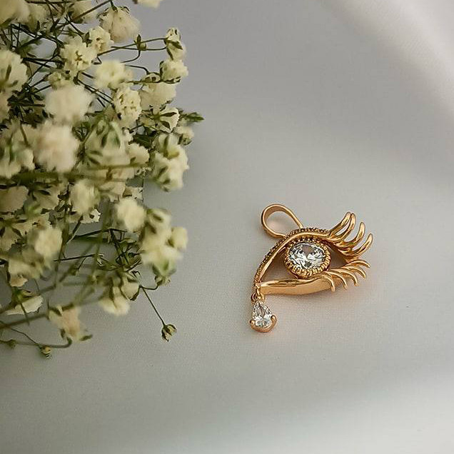 آویز گردنبند زنانه ژوپینگ مدل چشم نگینی 218