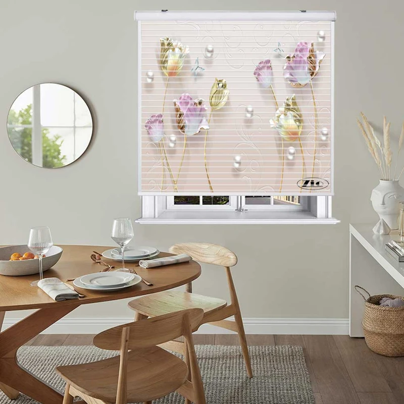 پرده زبرا زیو مدل سیلوئت 3D1346 سایز 150x150 سانتی متر