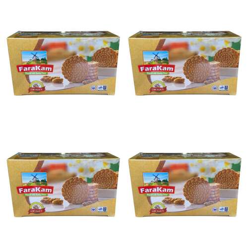 بیسکویت آرد جو بدون شکر با شهد توت فراکام - 345 گرم بسته 4 عددی