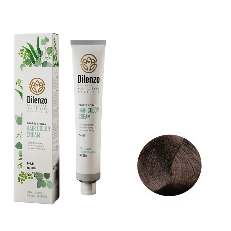 رنگ مو دیلنزو شماره N4 سری طبیعی حجم 100 میلی لیتر رنگ قهوه ای متوسط