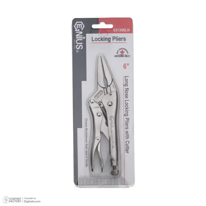 انبر قفلی جنیوس تولز مدل دمباریکی سایز 6 اینچ