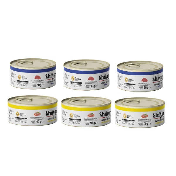 کنسرو غذای گربه نچرال شایر مدل دو طعمی وزن 90 گرم بسته 6 عددی