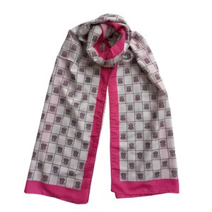 شال زنانه مدل نخی تابستانی مربعی چهارخانه کد 73