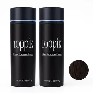 پودر پرپشت کننده مو تاپیک مدل FIBER وزن 50 گرم رنگ قهوه ای تیره مجموعه 2 عددی