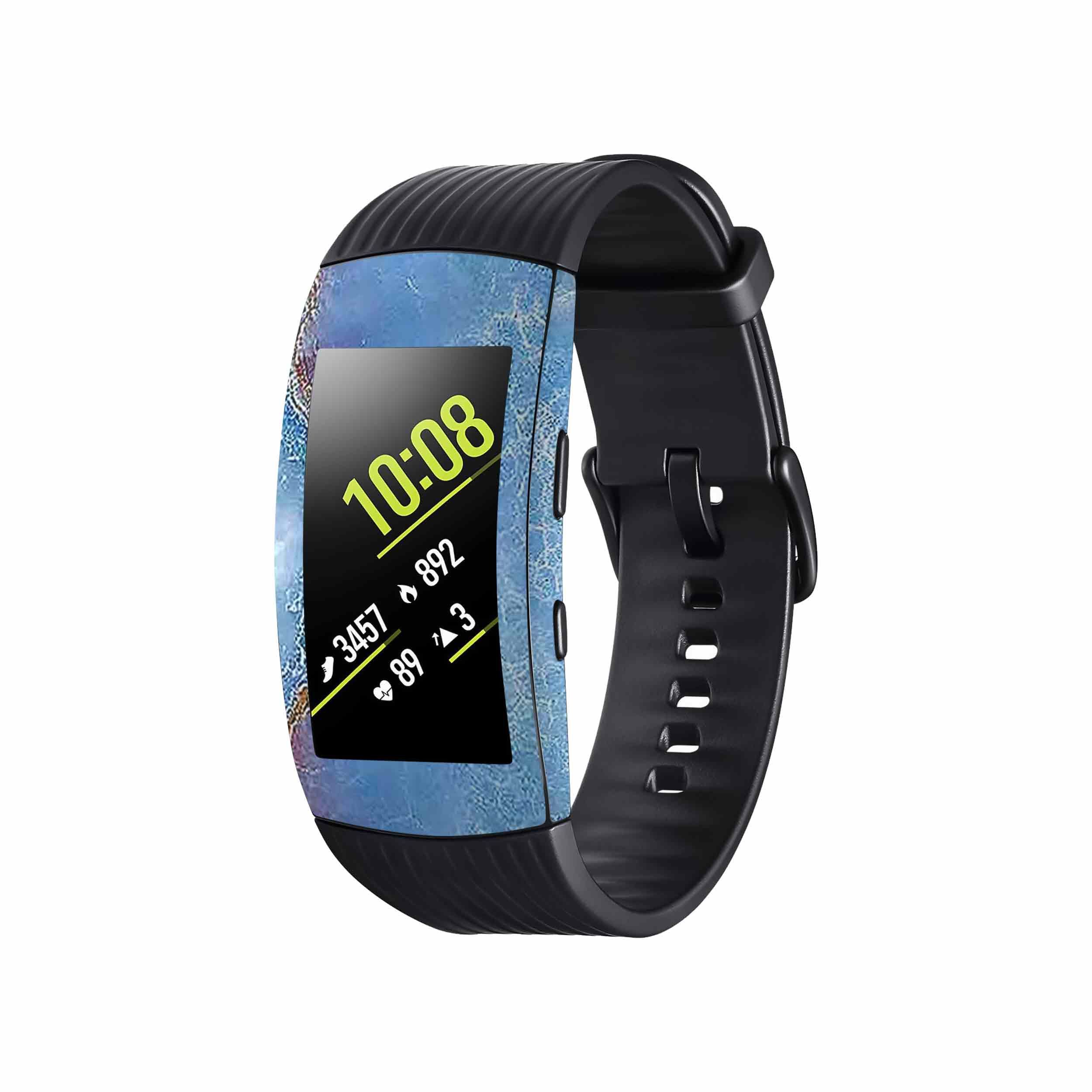 برچسب ماهوت طرح Blue-Ocean-Marble مناسب برای ساعت هوشمند سامسونگ Galaxy Gear Fit 2 Pro