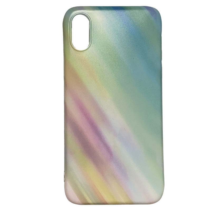 کاور طرح رنگین کمان مدل COLOR88 مناسب برای گوشی موبایل اپل IPHONE X / XS به همراه پاپ سوکت 