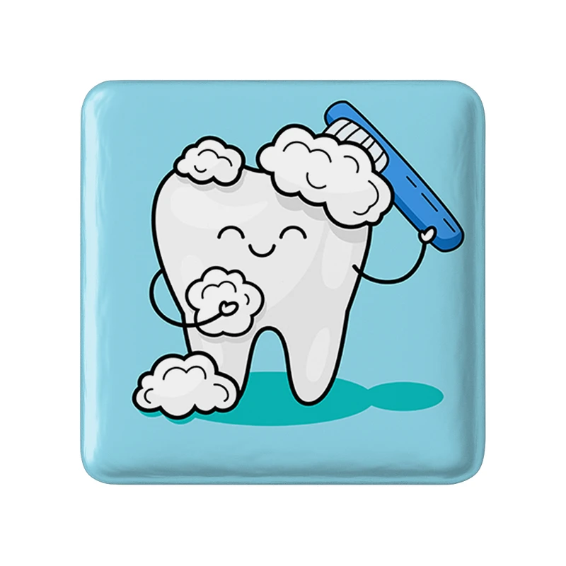 مگنت خندالو طرح دندان و دندان پزشکی کودکانه مدل مربعی کد 36753