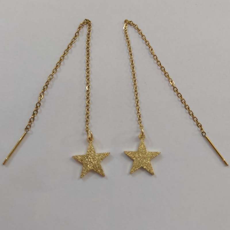 گوشواره زنانه مدل بخیه طرح ستاره کد sta113