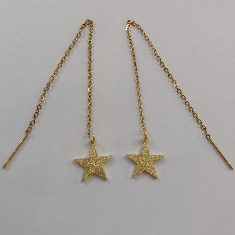 گوشواره زنانه مدل بخیه طرح ستاره کد sta113