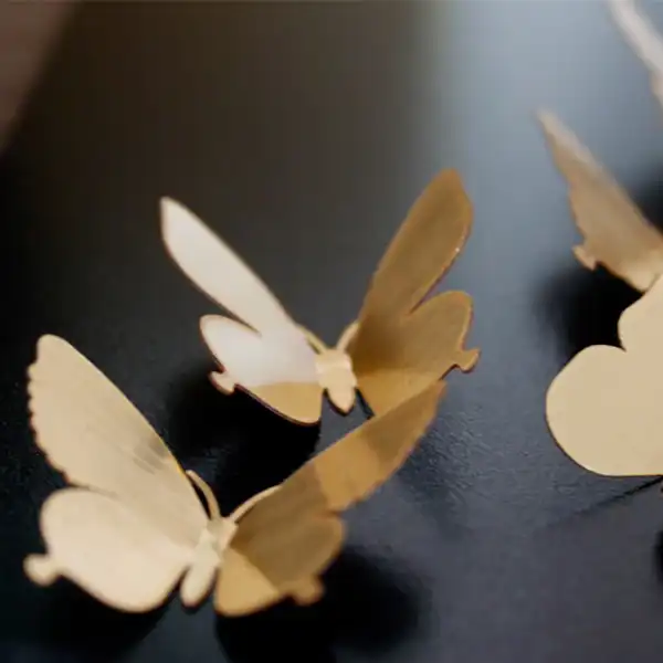 پروانه سه بعدی ایدلیک مدل GOLD بسته 20 عددی