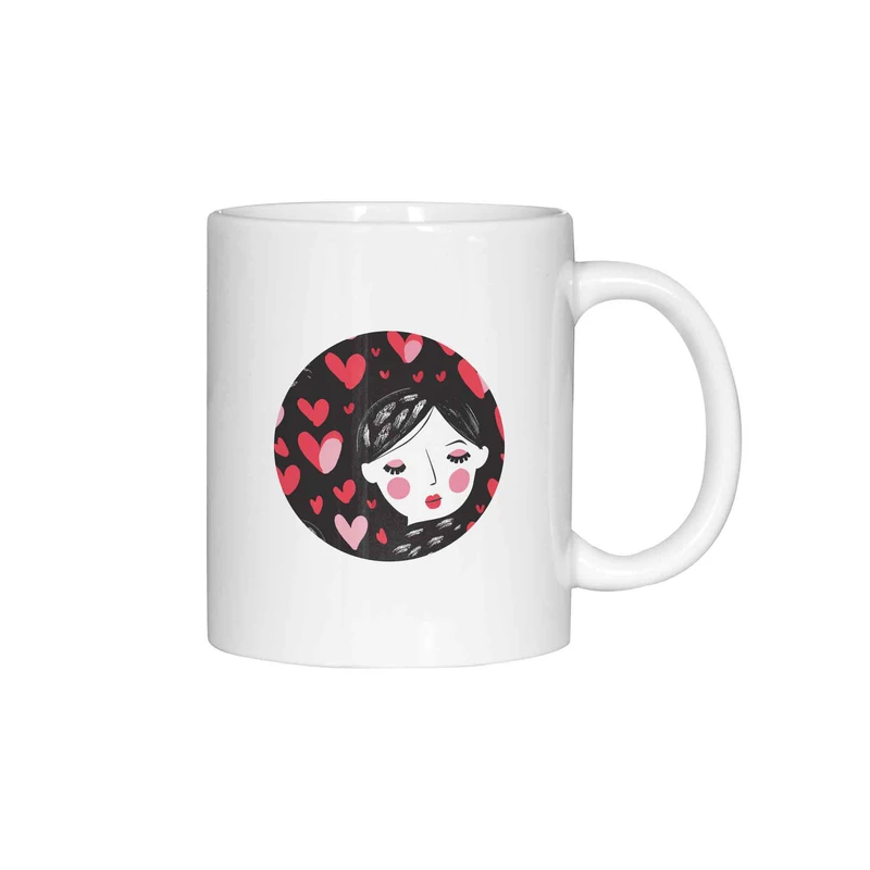 ماگ ژالینو طرح دختر قلبی کد 001