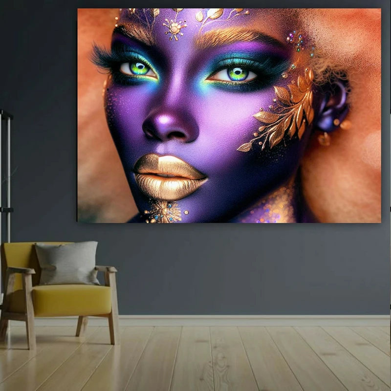  تابلو بوم طرح مخمل آرایشگاه زنانه مدل چهره کد GR1840