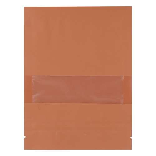 پاکت زیپ دار مدل کرافت پنجره دار ایستاده 12×18 بسته 50 عددی