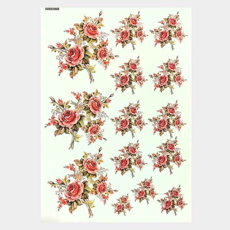 برچسب ترنسفر مدل گل رز کد 123