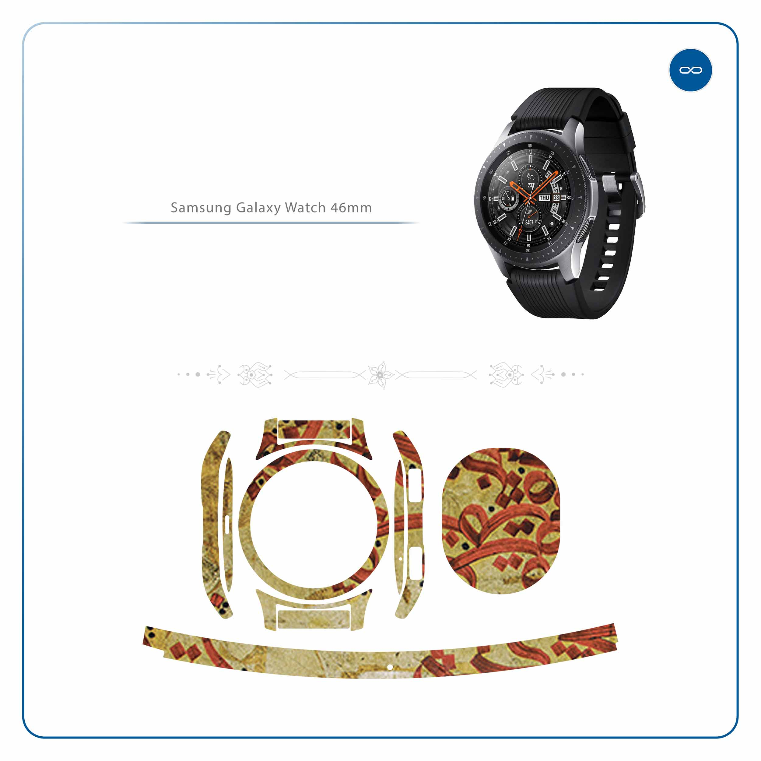 برچسب ماهوت طرح Nastaliq-5 مناسب برای ساعت هوشمند سامسونگ Galaxy Watch 46mm