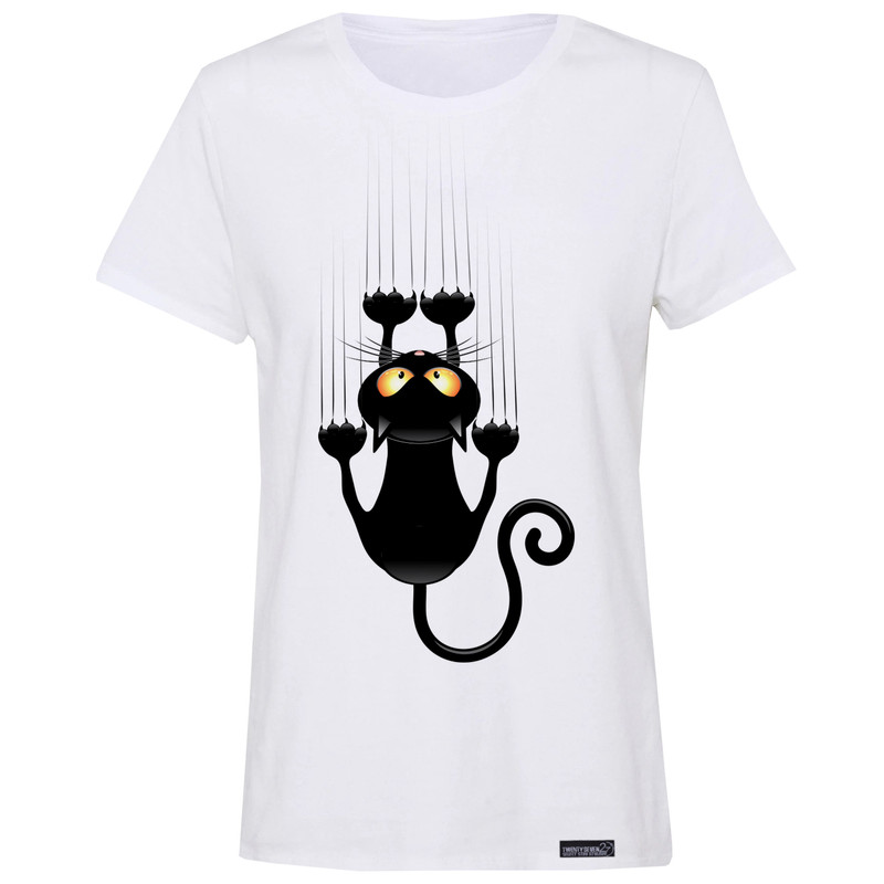 تی شرت آستین کوتاه زنانه 27 مدل Black Cat Kitten کد MH922