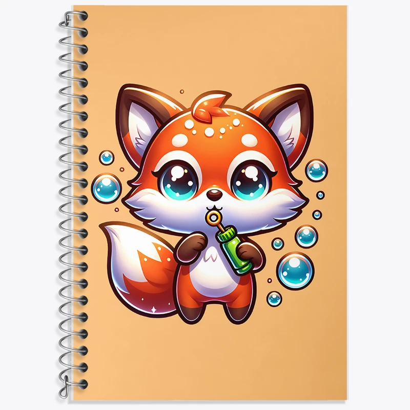 دفتر زبان 50 برگ خندالو مدل سه خط طرح روباه کیوت کد F7723