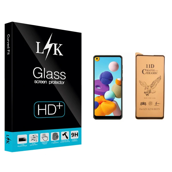 محافظ صفحه نمایش سرامیکی ال کی مدل +LITE مناسب برای گوشی موبایل سامسونگ Galaxy A21