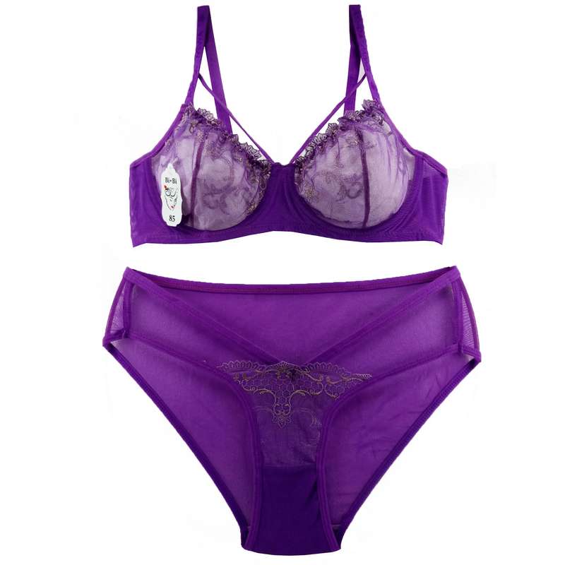 ست سوتین و شورت زنانه بی بی مدل B120 رنگ بنفش