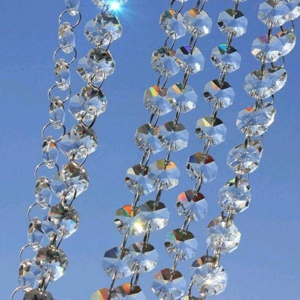 پرده ریشه ای آریا کریستال مدل هلال سایز 110x110 سانتی متر