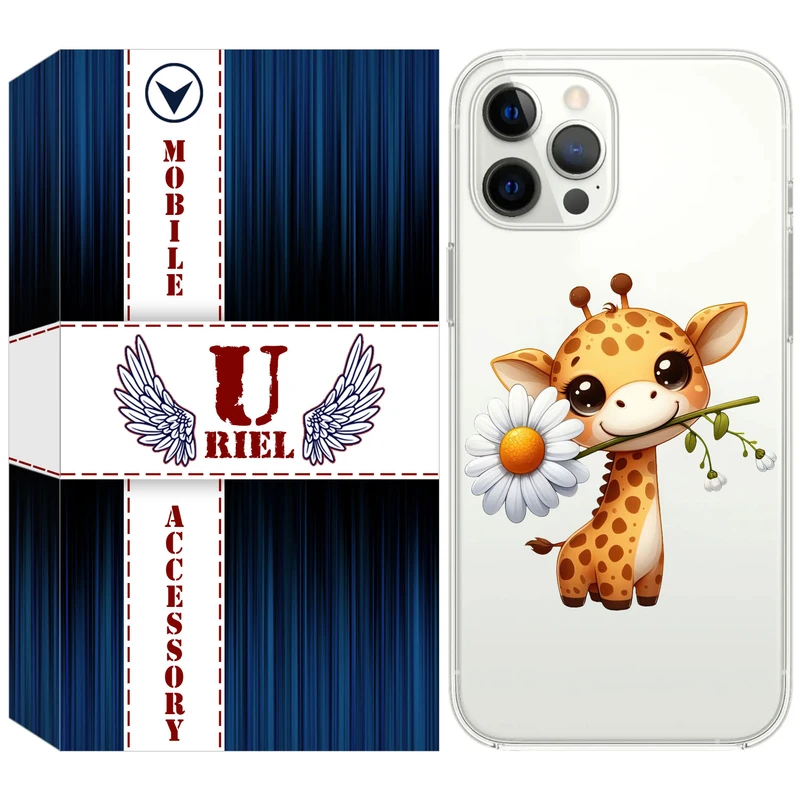 کاور یوریل قاب مدل Clear کد 38 طرح زرافه مناسب برای گوشی موبایل اپل iPhone 13 Pro