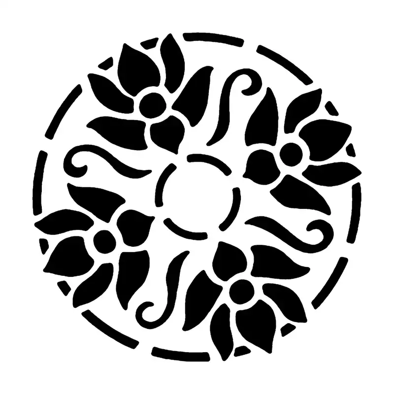 شابلون باتیس آرت طرح گل کد 499