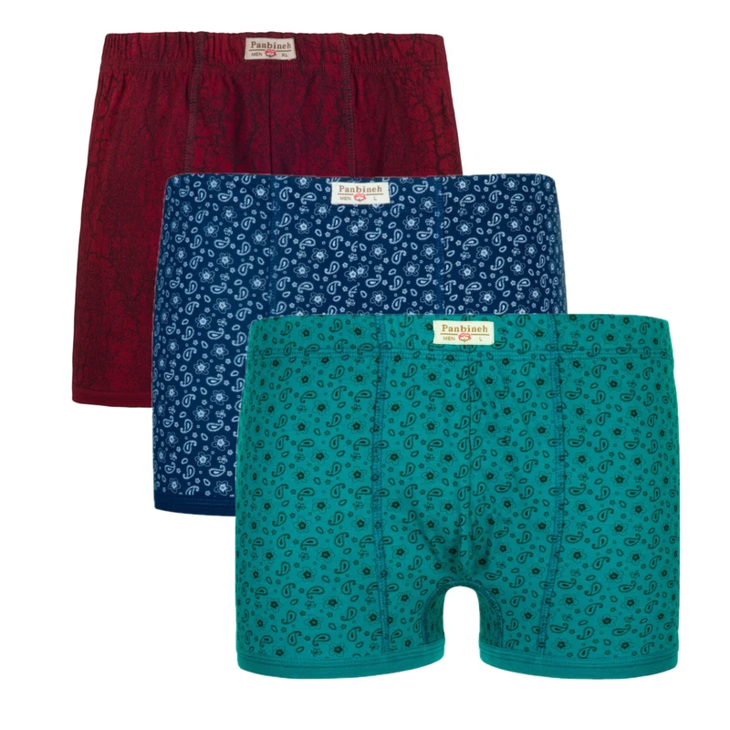 شورت نیم‌پا مردانه پنبینه مدل نخ پنبه بسته 3 عددی