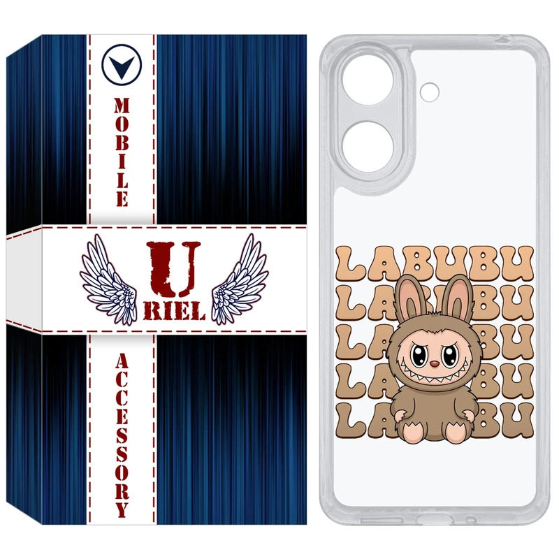کاور یوریل مدل Clear کد 134 طرح لبوبو Labubu مناسب برای گوشی موبایل شیائومی Redmi 13C / Poco C65