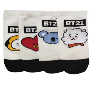 جوراب ساق کوتاه دخترانه تن پوش هنگامه مدل بی تی اس مجموعه 4 عددی 