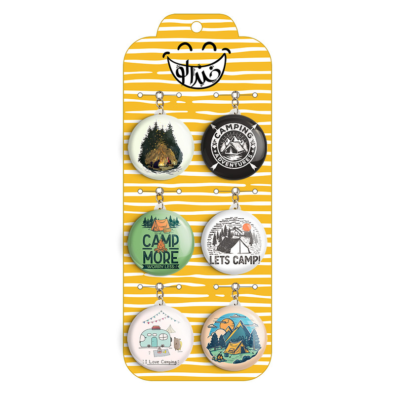 جاکلیدی خندالو مدل کمپینگ Camping کد 1671B مجموعه 6 عددی