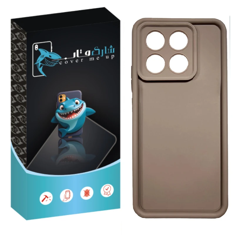 کاور شارک قاب مدل سیلیکونی سولید مناسب برای گوشی موبایل شیائومی Poco X6 Pro