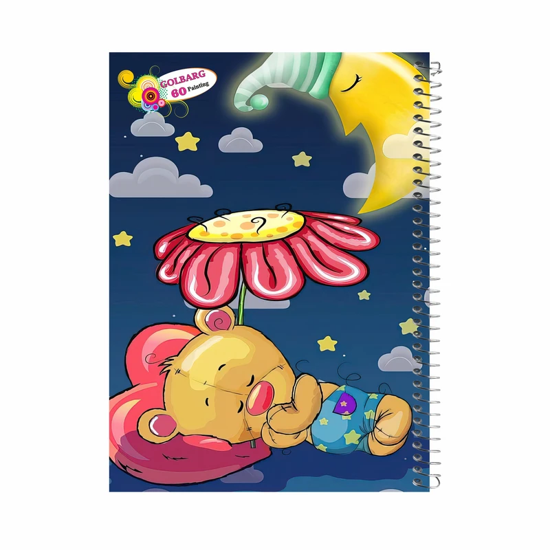 دفتر نقاشی 60 برگ گلبرگ طرح کودکانه کد 60123