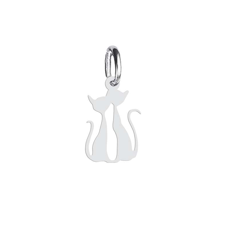 آویز گردنبند نقره هایکا طرح گربه مدل n.ha 235