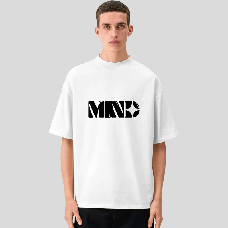 تی شرت مردانه آستین سه ربع پنبه دورو مدل mind