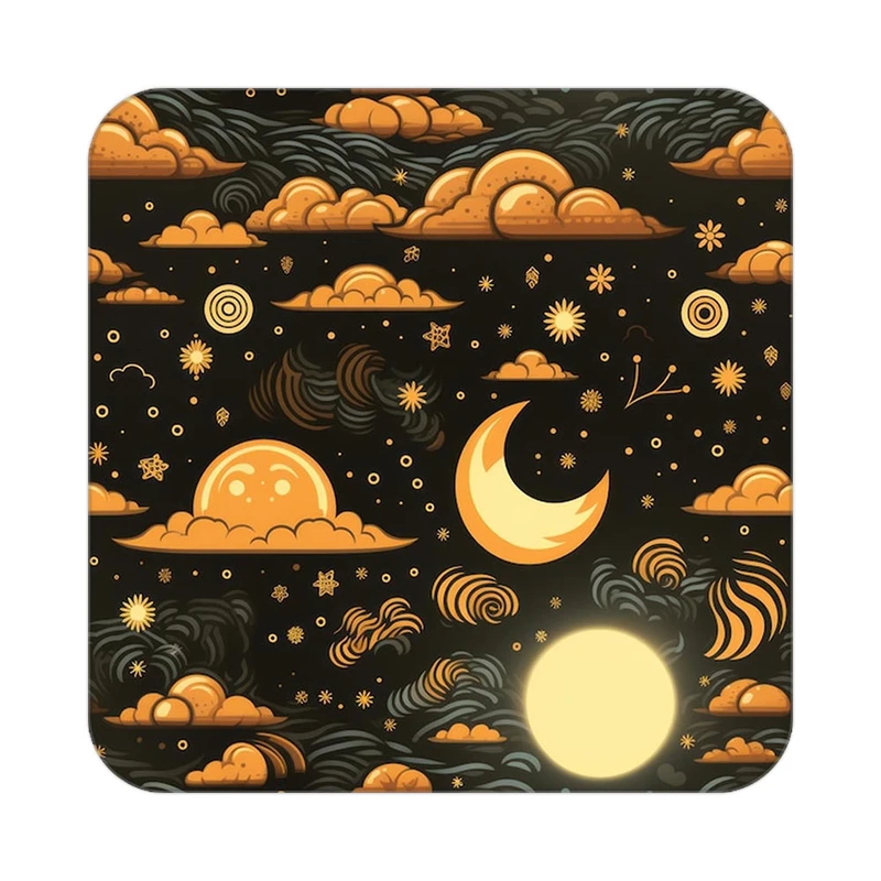 زیر لیوانی کاکتی طرح ماه و ستاره مدل mp52662