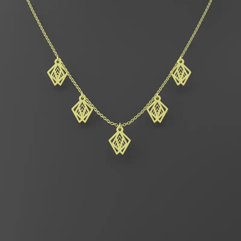 گردنبند طلا 18 عیار زنانه مدوپد مدل هندسی کد RNA10427