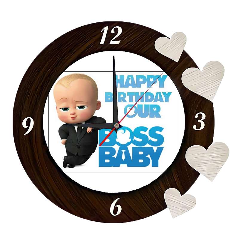 ساعت دیواری کودک مدل تولدی بچه رئیس 022