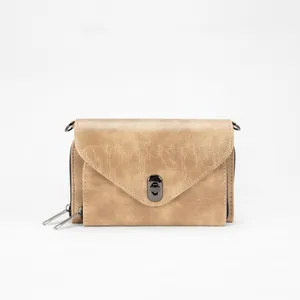 Women's passport bag, Model 211577, featuring two zippers and a secure twist lock.