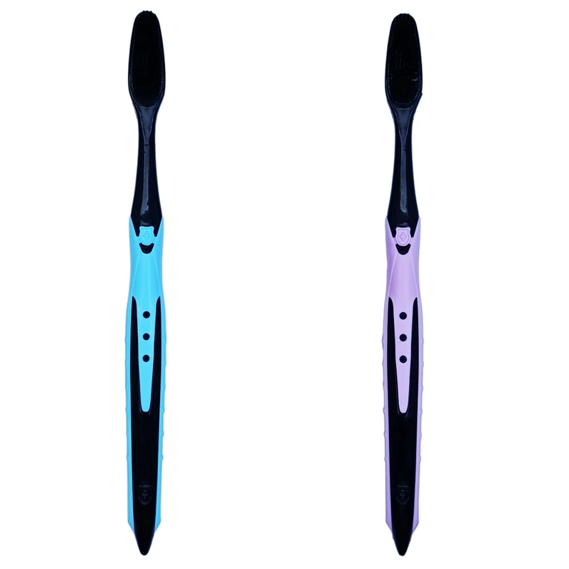 مسواک مکس بیوتی مدل بامبو ذغالی با برس سخت مجموعه 2 عددی