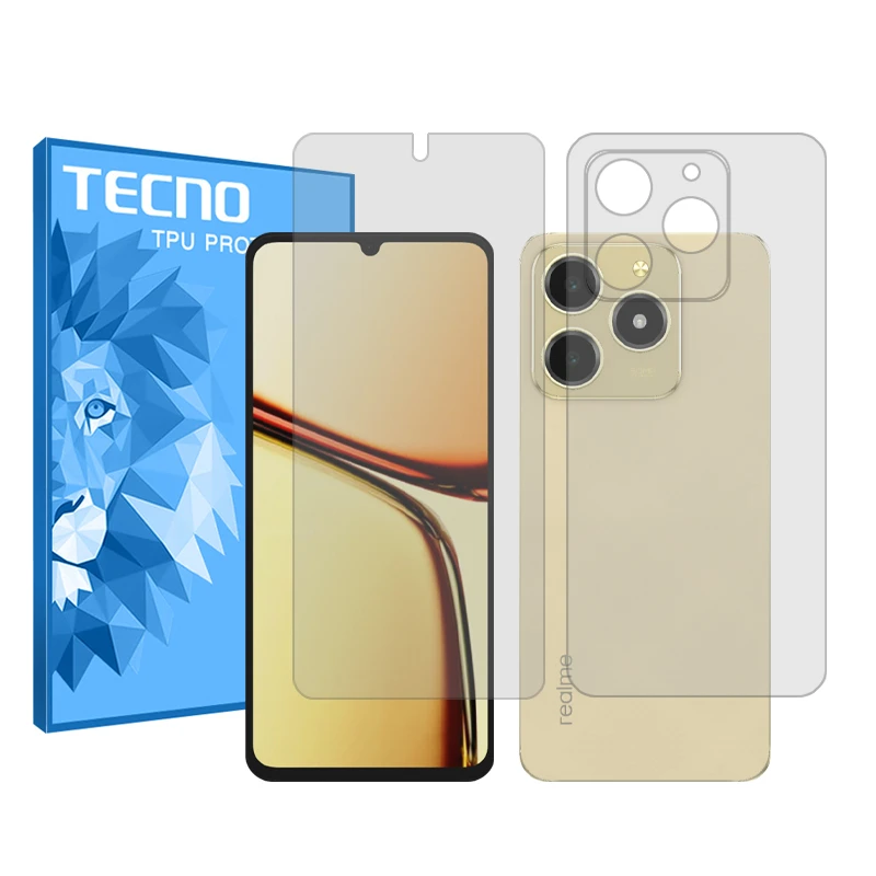 محافظ صفحه نمایش تکنو مدل Resistant‌ مناسب برای گوشی موبایل ریلمی C61  به همراه محافظ پشت گوشی